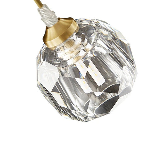 Pendantlightie-Modern 1-Light Round Crystal Glass Pendant-Pendants--