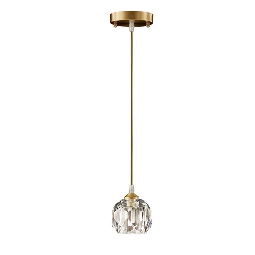 Pendantlightie-Modern 1-Light Round Crystal Glass Pendant-Pendants--