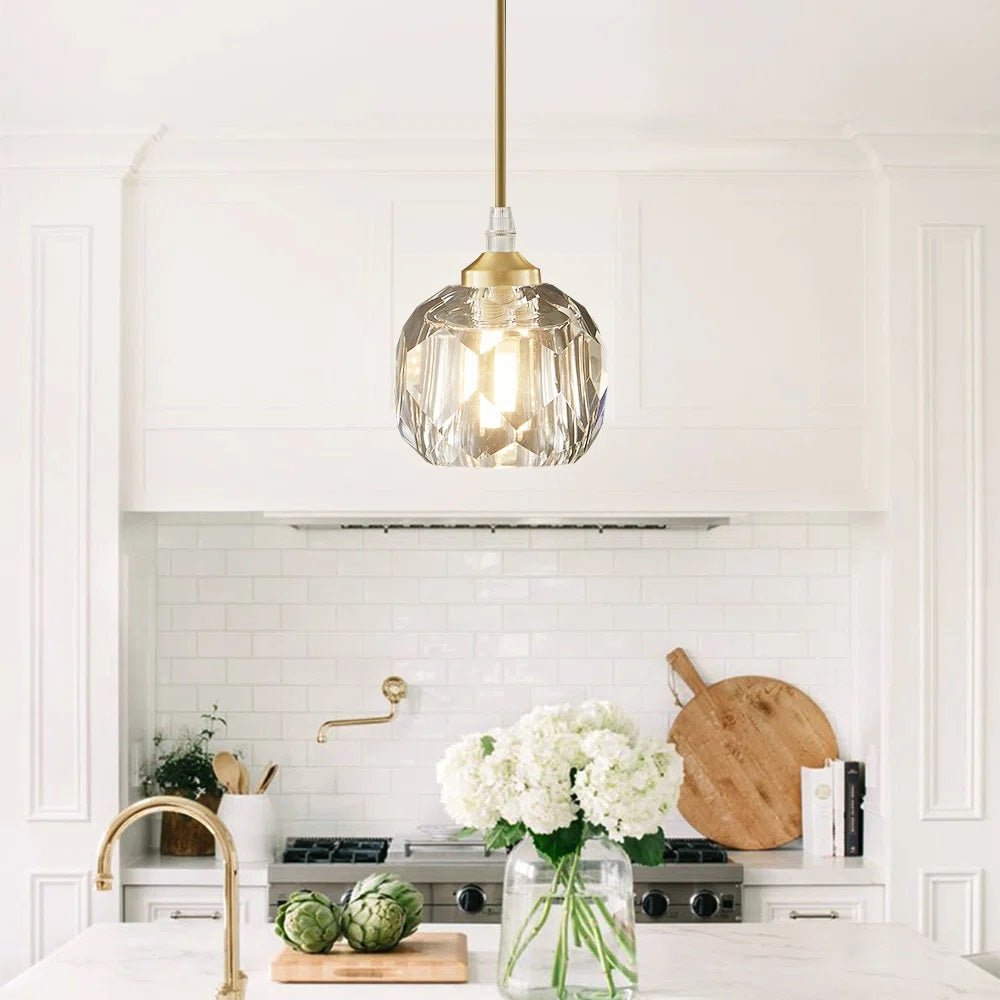 Pendantlightie-Modern 1-Light Round Crystal Glass Pendant-Pendants--