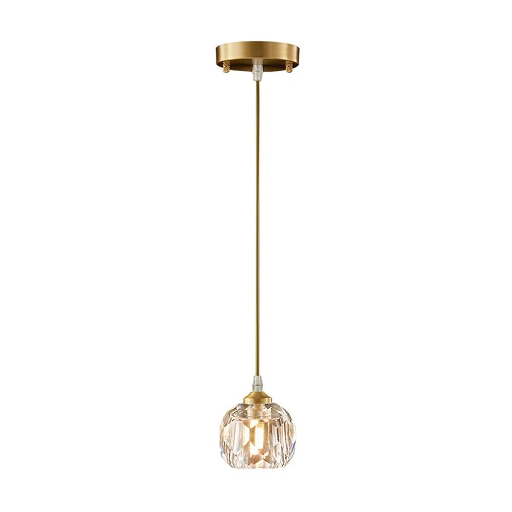 Pendantlightie-Modern 1-Light Round Crystal Glass Pendant-Pendants--
