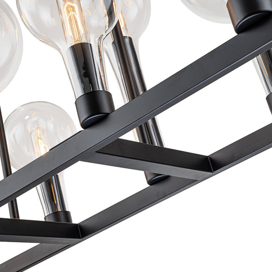 Pendantlightie-Modern 10-Light Clear Glass Kitchen Island Linear Chandelier-Chandeliers--