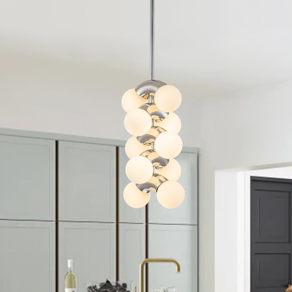Pendantlightie-Modern 10-Light Layer Glass Globe Pendant Light-Pendants--
