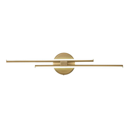 Pendantlightie-Modern 2-Light Dimmable Linear Striped Led Vanity Light In Cool Light-Wall Light-23.6 in (60 cm)-Nickel