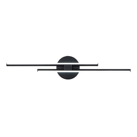Pendantlightie-Modern 2-Light Dimmable Linear Striped Led Vanity Light In Cool Light-Wall Light-23.6 in (60 cm)-Nickel