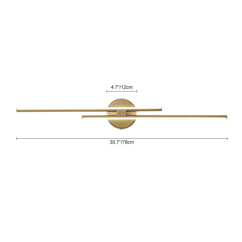 Pendantlightie-Modern 2-Light Dimmable Linear Striped Led Vanity Light In Cool Light-Wall Light-23.6 in (60 cm)-Nickel