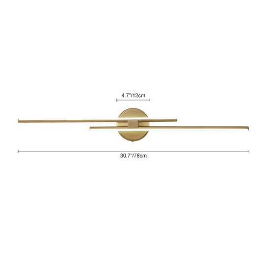 Pendantlightie-Modern 2-Light Dimmable Linear Striped Led Vanity Light In Cool Light-Wall Light-23.6 in (60 cm)-Nickel