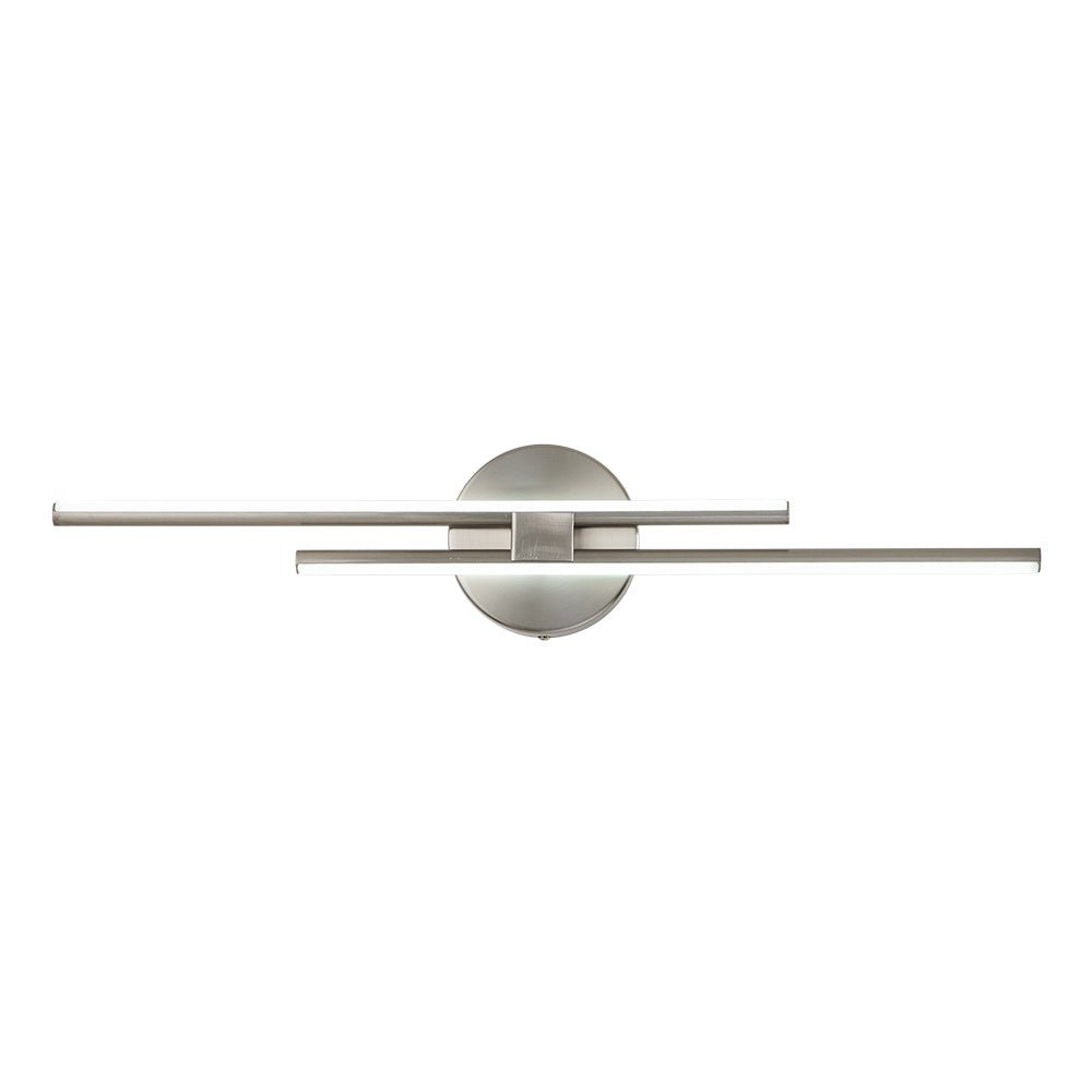 Pendantlightie-Modern 2-Light Dimmable Linear Striped Led Vanity Light In Cool Light-Wall Light-23.6 in (60 cm)-Nickel