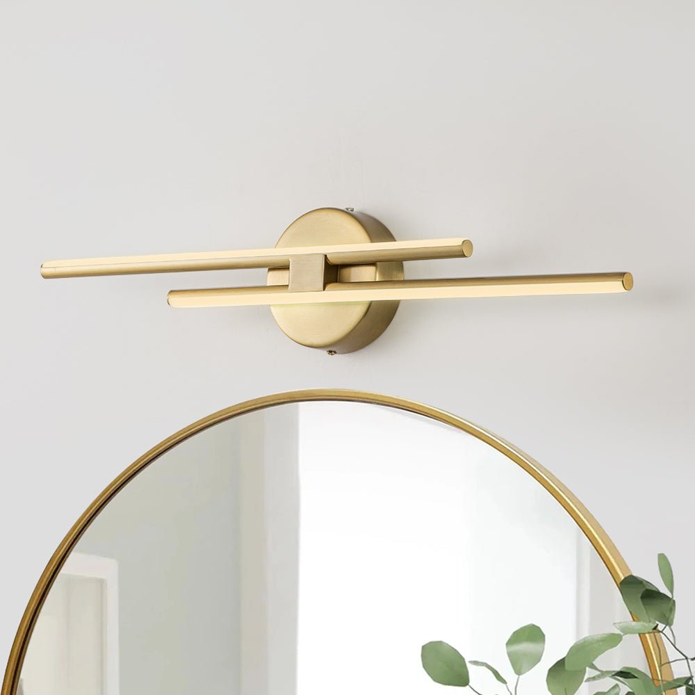 Pendantlightie-Modern 2-Light Dimmable Linear Striped Led Vanity Light In Warm Light-Wall Light-23.6 in (60 cm)-Gold
