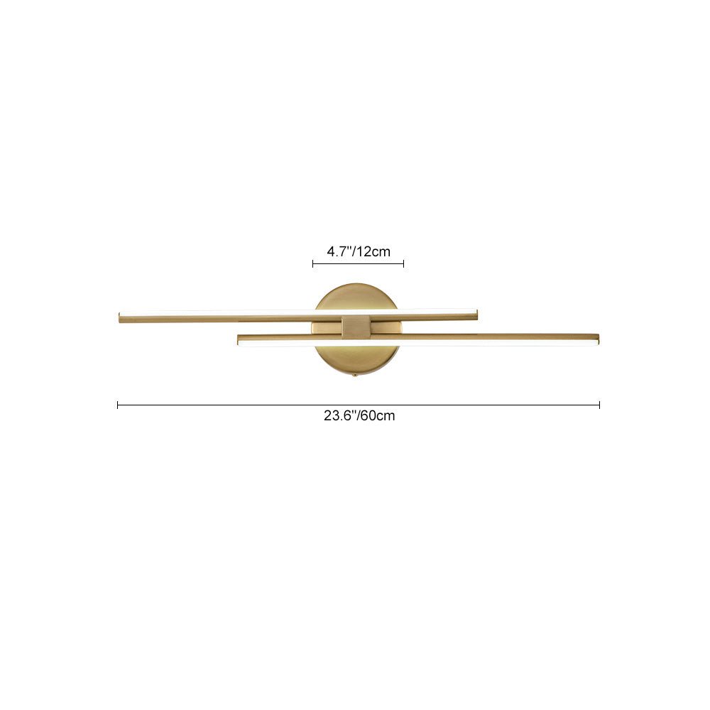 Pendantlightie-Modern 2-Light Dimmable Linear Striped Led Vanity Light In Warm Light-Wall Light-23.6 in (60 cm)-Nickel