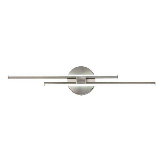 Pendantlightie-Modern 2-Light Dimmable Linear Striped Led Vanity Light In Warm Light-Wall Light-23.6 in (60 cm)-Nickel