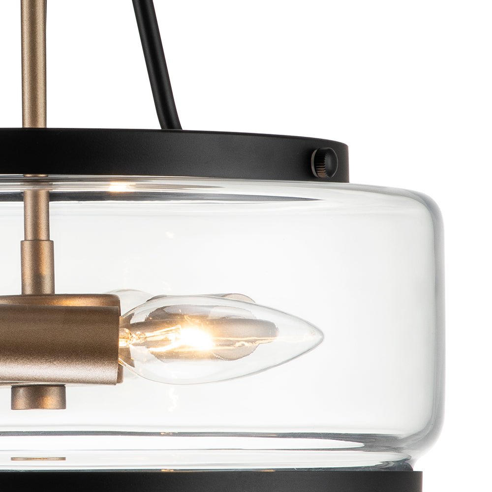 Pendantlightie-Modern 3-Light Glass Drum Semi Flush Ceiling Light-Semi Flush Mount--