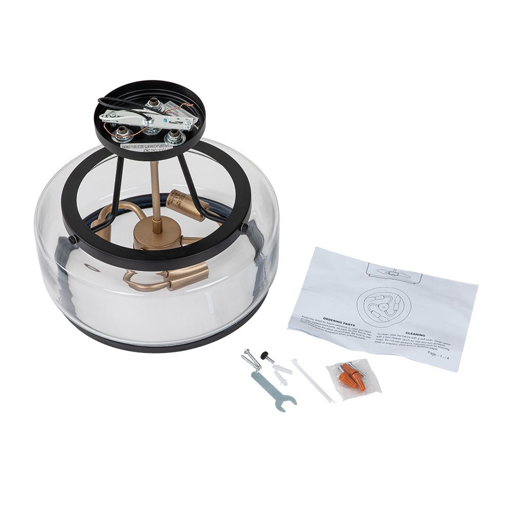 Pendantlightie-Modern 3-Light Glass Drum Semi Flush Ceiling Light-Semi Flush Mount--