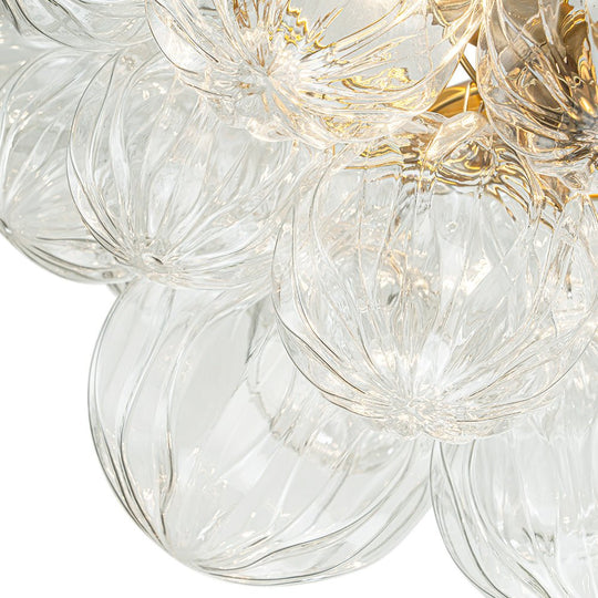 Pendantlightie-Modern 3-Light Textured Bubble Semi Flush Ceiling Light-Semi Flush Mount-Brass-