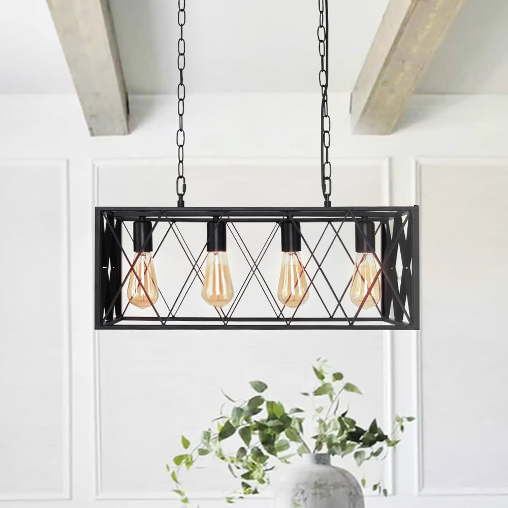 Rectangle chandelier store black