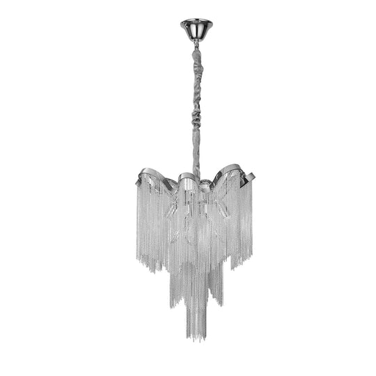 Pendantlightie-Modern 4-Light Tiered Tassel Chain Chandelier-Chandeliers--