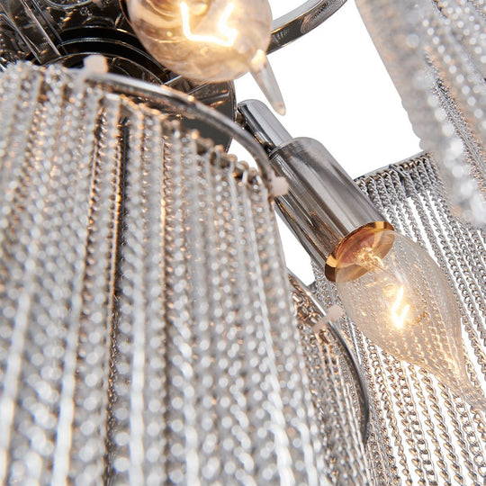 Pendantlightie-Modern 4-Light Tiered Tassel Chain Chandelier-Chandeliers--