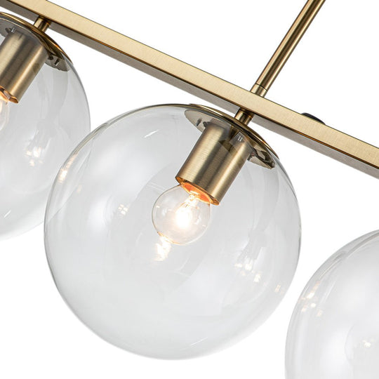 Pendantlightie-Modern 5-Light Glass Globe Linear Pendant Light-Pendants--