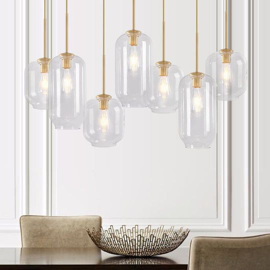 Pendantlightie-Modern 7-Light Cluster Glass Pendant Lights-Pendants-Black-