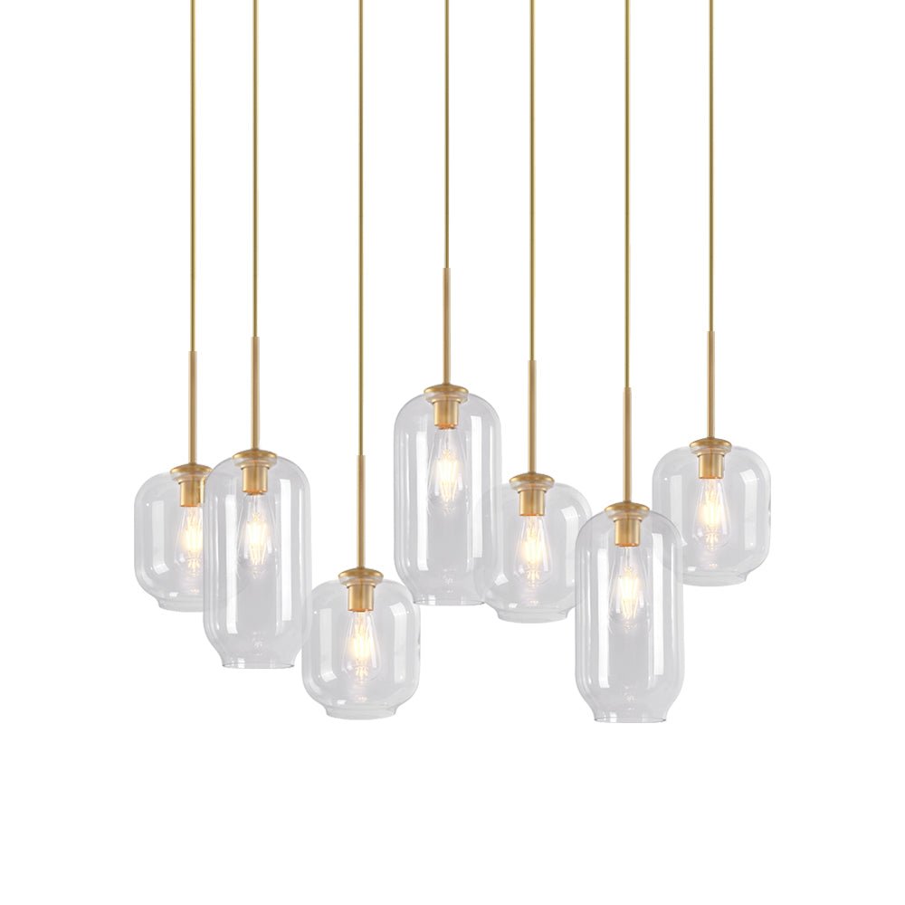 Pendantlightie-Modern 7-Light Cluster Glass Pendant Lights-Pendants-Black-