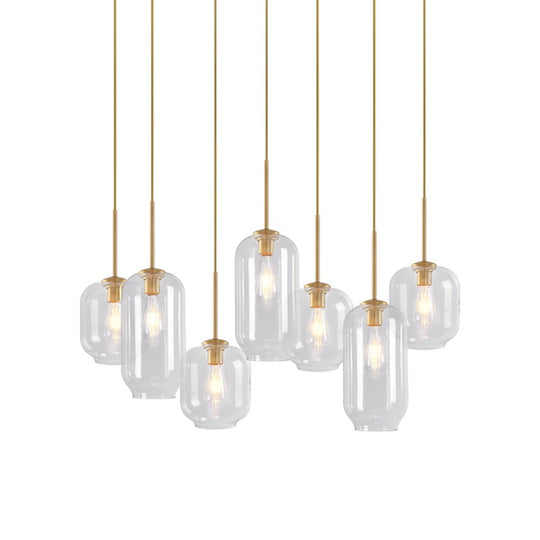 Pendantlightie-Modern 7-Light Cluster Glass Pendant Lights-Pendants-Black-