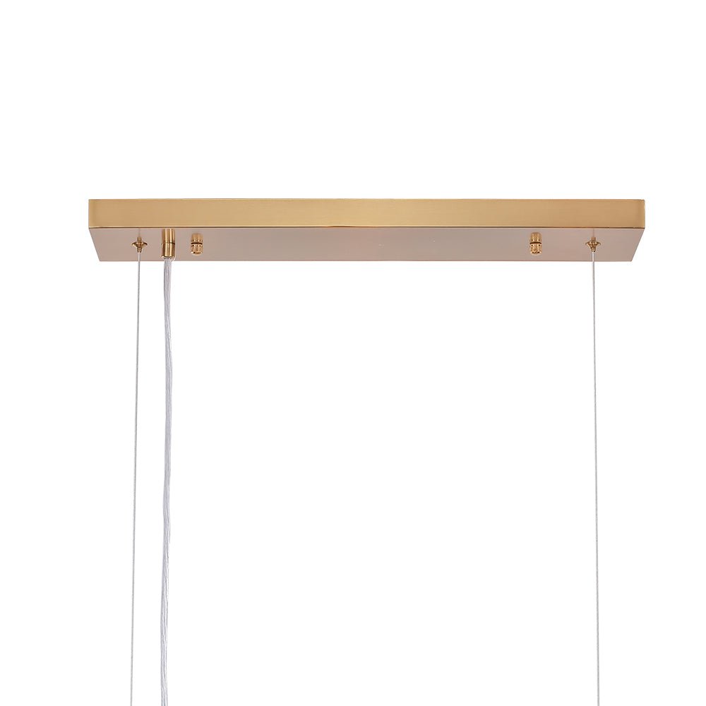 Pendantlightie-Modern 8-Light Glass Globe Linear Chandelier-Chandeliers-Brass-