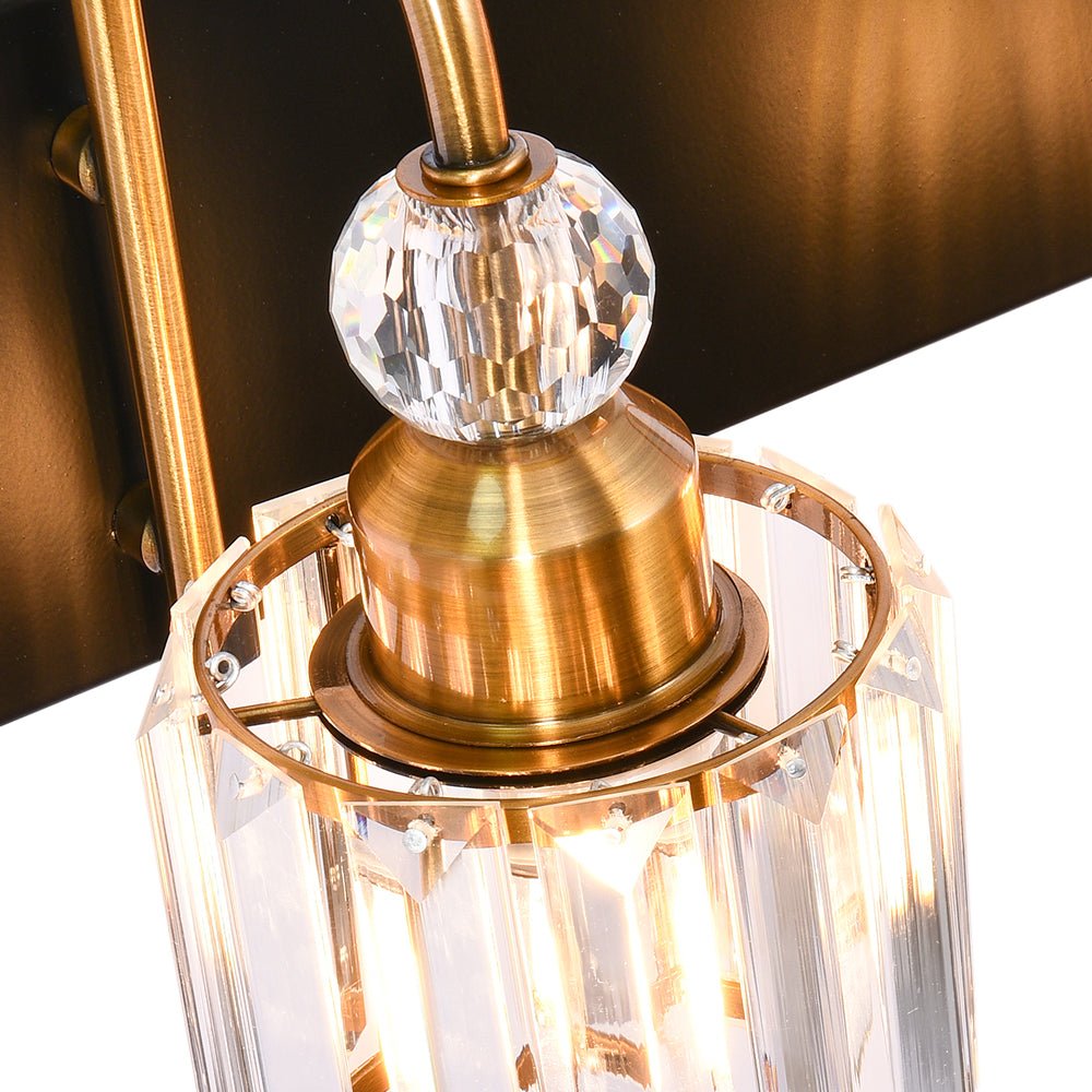 Pendantlightie-Modern Bathroom Vanity Light With Glass Crystal Accent-Wall Light-Chrome-5 Lt