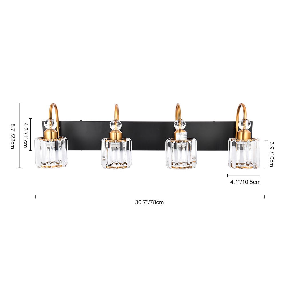 Pendantlightie-Modern Bathroom Vanity Light With Glass Crystal Accent-Wall Light-Chrome-5 Lt