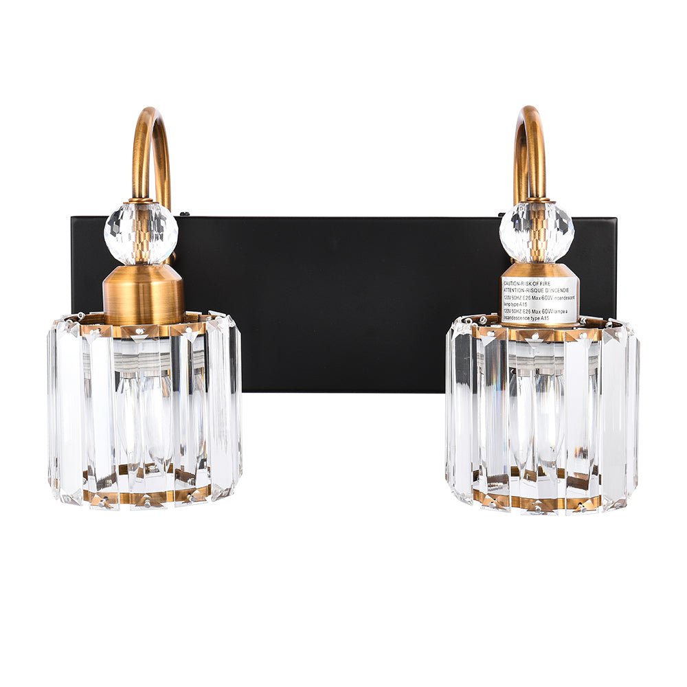 Pendantlightie-Modern Bathroom Vanity Light With Glass Crystal Accent-Wall Light-Chrome-5 Lt