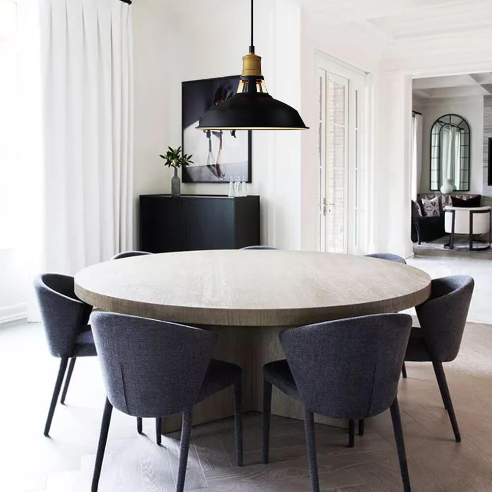 Pendantlightie-Modern Black and Copper Single Dome Light-Pendants--