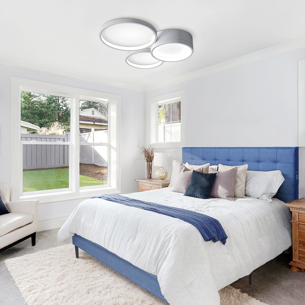 Pendantlightie-Modern Circle Dimmable Led Flush Mount-Flush Mount-Black-3Lt