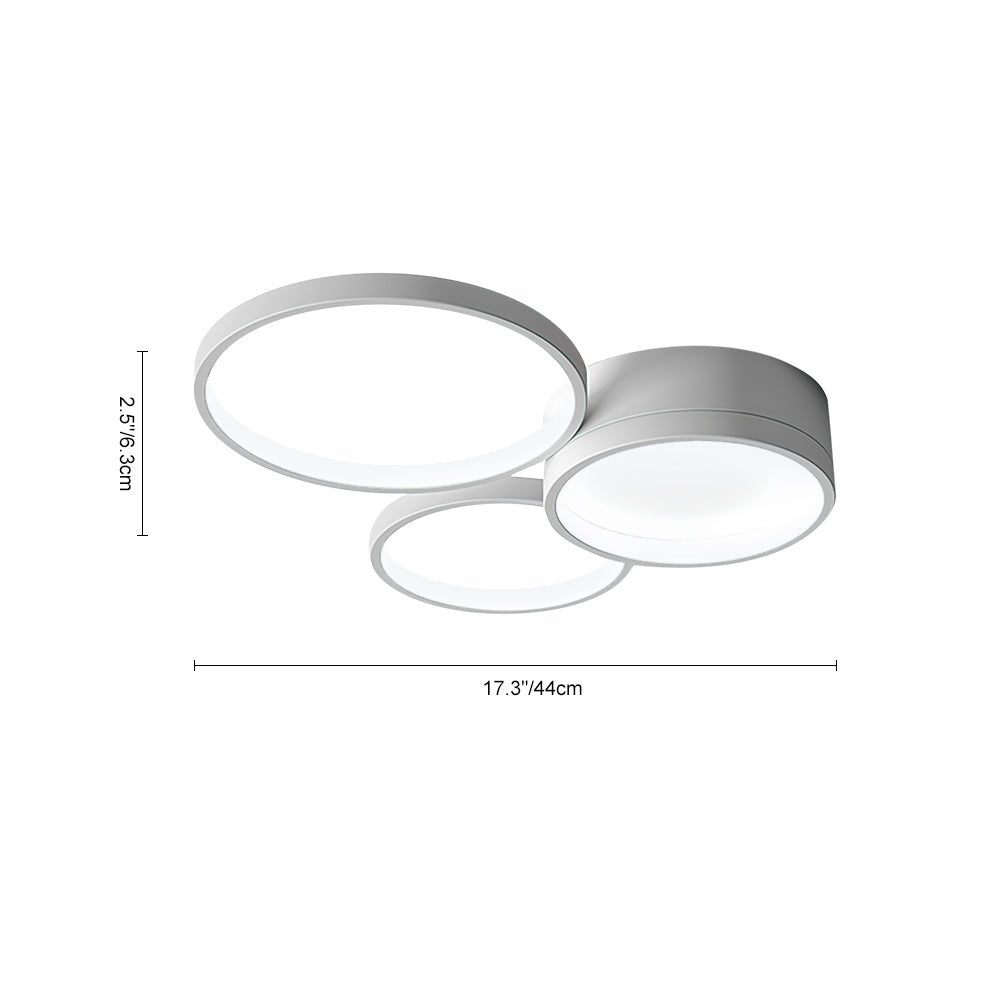 Pendantlightie-Modern Circle Dimmable Led Flush Mount-Flush Mount-Black-3Lt