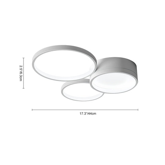 Pendantlightie-Modern Circle Dimmable Led Flush Mount-Flush Mount-Black-3Lt