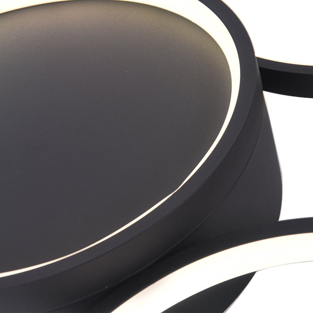 Pendantlightie-Modern Circle Dimmable Led Flush Mount-Flush Mount-Black-3Lt