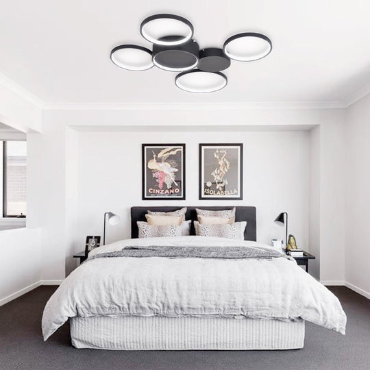 Pendantlightie-Modern Circle Dimmable Led Flush Mount-Flush Mount-White-3Lt