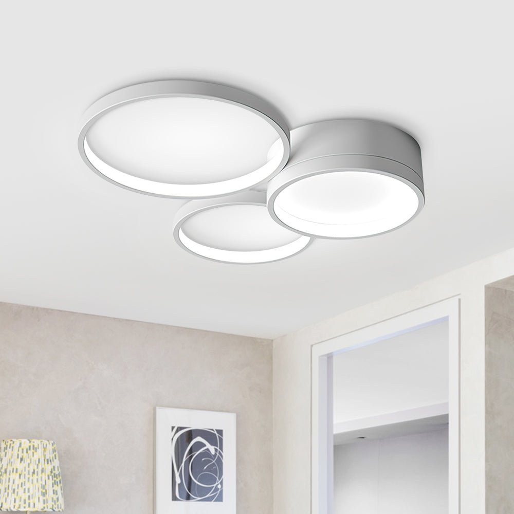 Pendantlightie-Modern Circle Dimmable Led Flush Mount-Flush Mount-White-3Lt