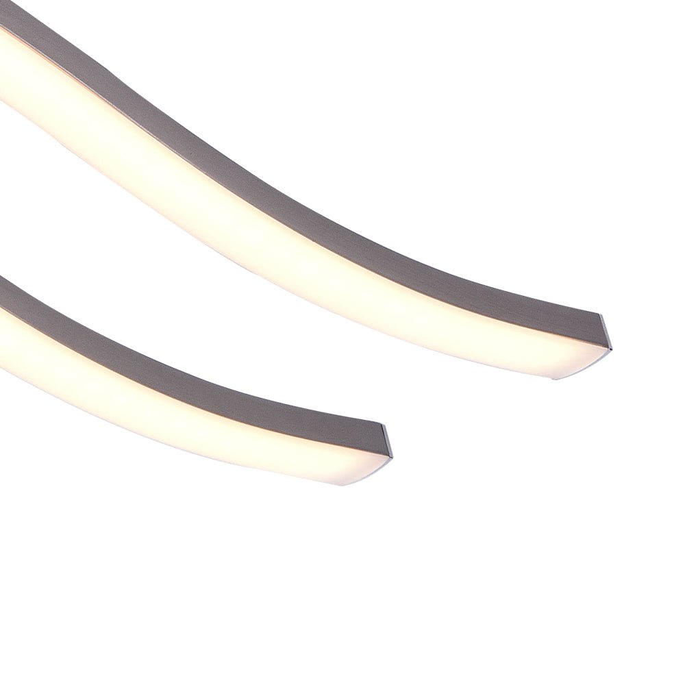 Pendantlightie-Modern Curved Led Semi Flush Mount-Semi Flush Mount-Nickel-3Lt