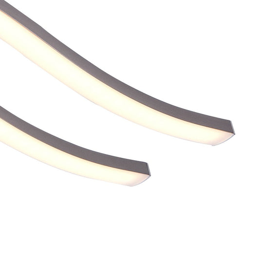 Pendantlightie-Modern Curved Led Semi Flush Mount-Semi Flush Mount-Nickel-3Lt