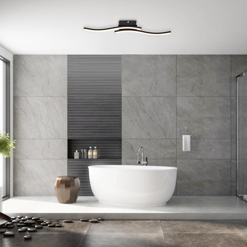 Pendantlightie-Modern Curved Led Semi Flush Mount-Semi Flush Mount-Nickel-4Lt