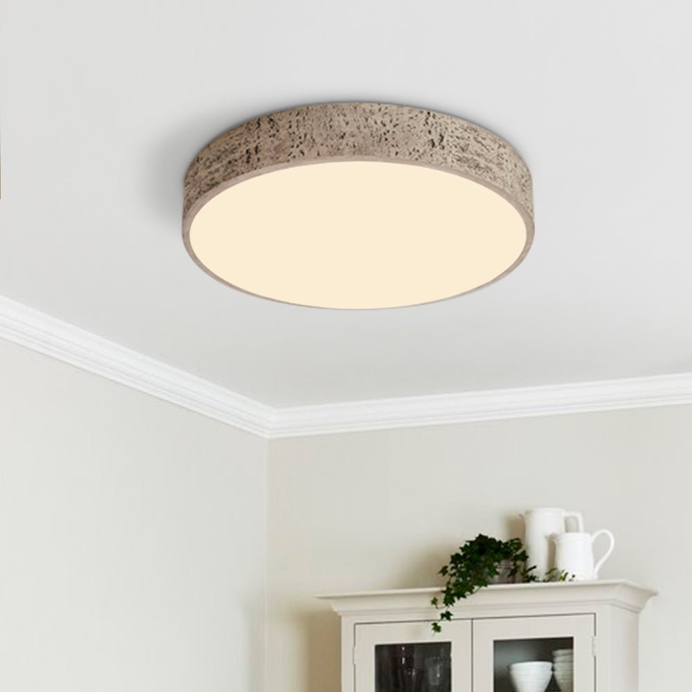 Pendantlightie-Modern Dimmable Led Resin Round Flush Mount Ceiling Light-Flush Mount-15.7 in (40 cm)-Brown