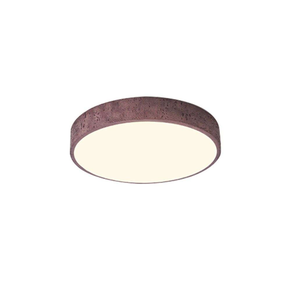 Pendantlightie-Modern Dimmable Led Resin Round Flush Mount Ceiling Light-Flush Mount-15.7 in (40 cm)-Dark Red