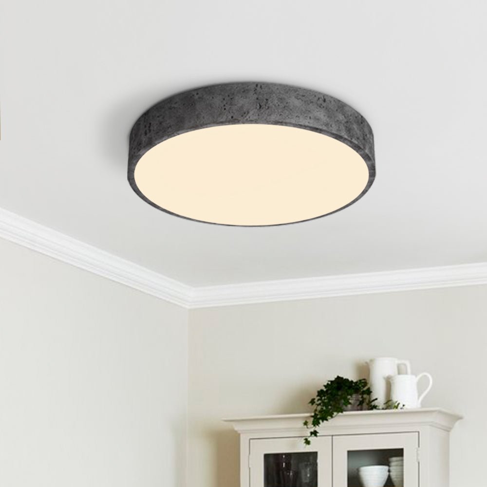 Pendantlightie-Modern Dimmable Led Resin Round Flush Mount Ceiling Light-Flush Mount-15.7 in (40 cm)-Gray