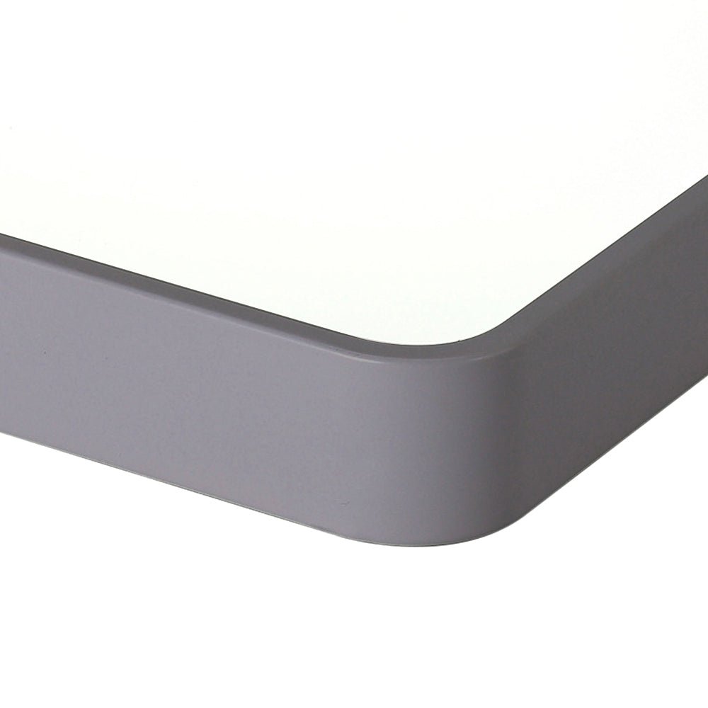 Pendantlightie-Modern Dimmable Rectangle Led Ceiling Light With Wood Accents-Flush Mount-Gray-