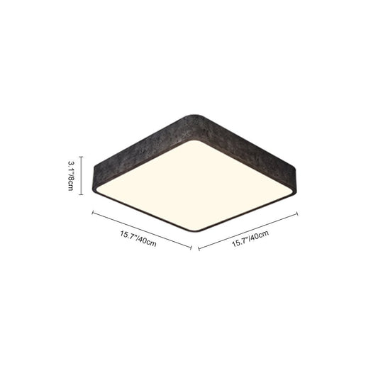 Pendantlightie-Modern Dimmable Resin Square Led Flush Mount-Flush Mount-15.7 in (40 cm)-Black