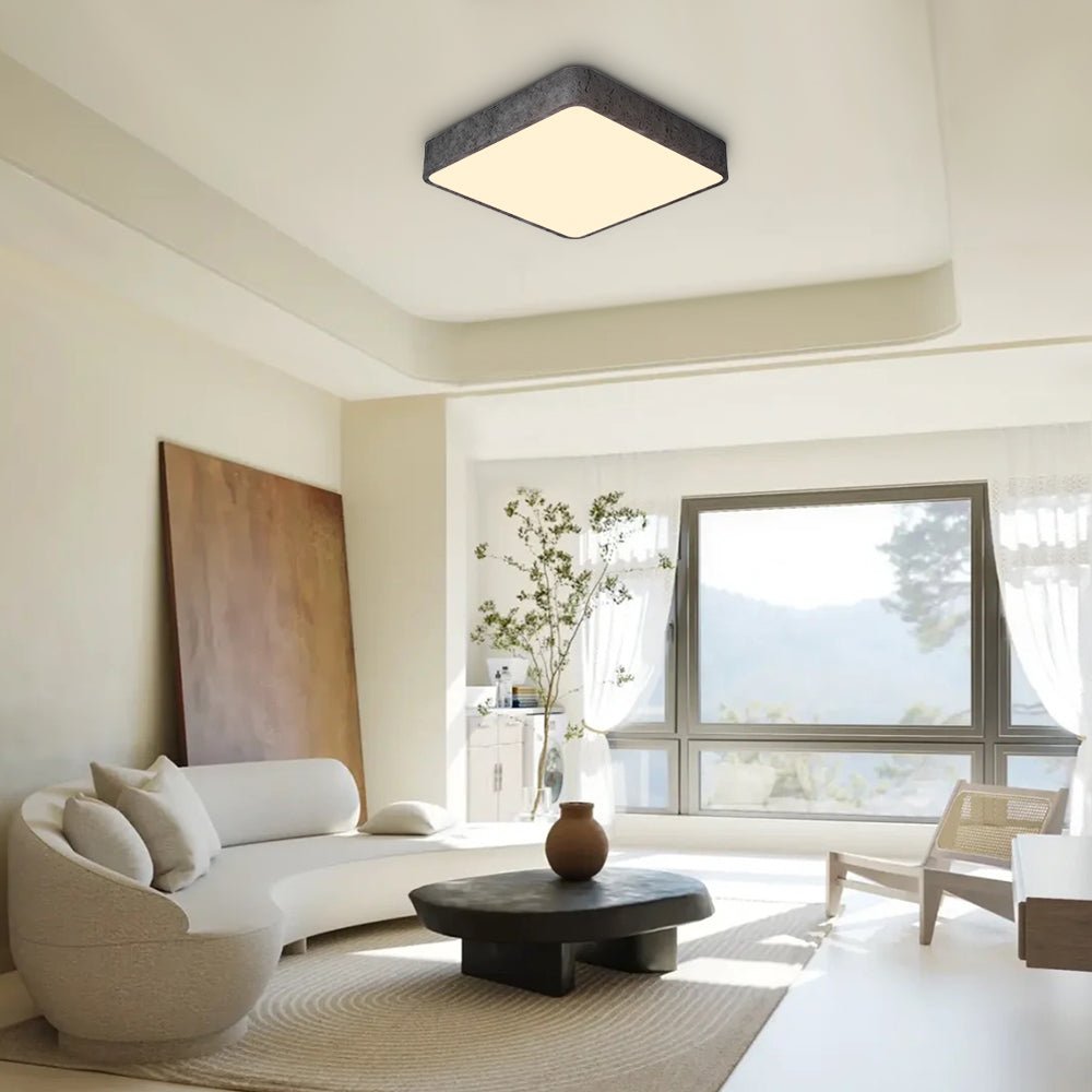 Pendantlightie-Modern Dimmable Resin Square Led Flush Mount-Flush Mount-15.7 in (40 cm)-Gray