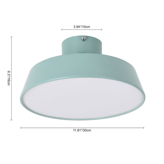Pendantlightie-Modern Drum Led Semi Flush Mount-Semi Flush Mount-Blue-