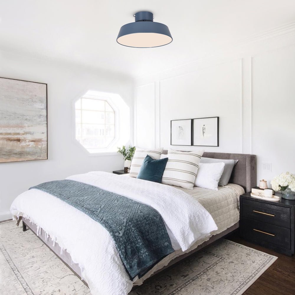 Pendantlightie-Modern Drum Led Semi Flush Mount-Semi Flush Mount-Blue-