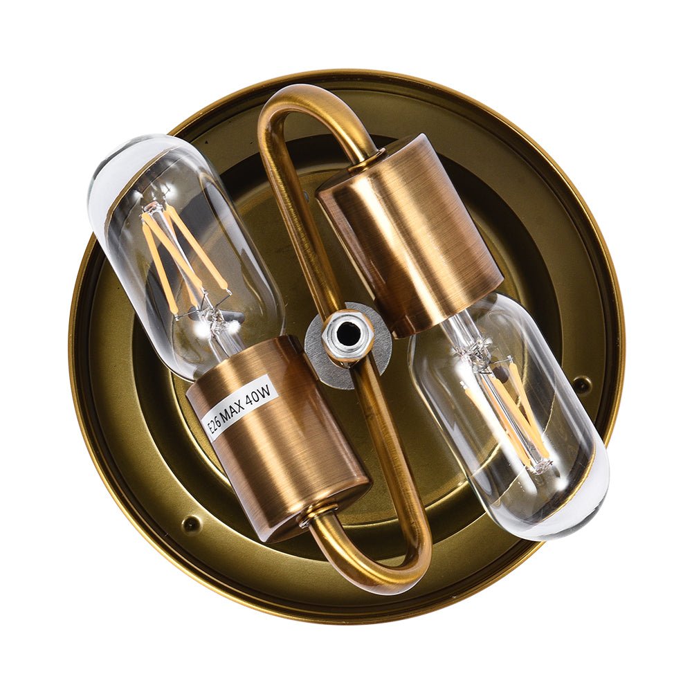 Pendantlightie-Modern Farmhouse 2-Light Water Glass Flush Mount-Flush Mount-Chrome-