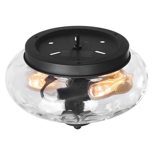 Pendantlightie-Modern Farmhouse 2-Light Water Glass Flush Mount-Flush Mount-Chrome-