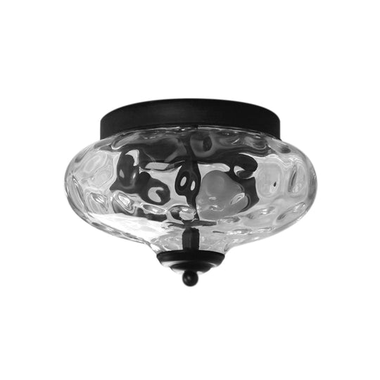 Pendantlightie-Modern Farmhouse 2-Light Water Glass Flush Mount-Flush Mount-Chrome-