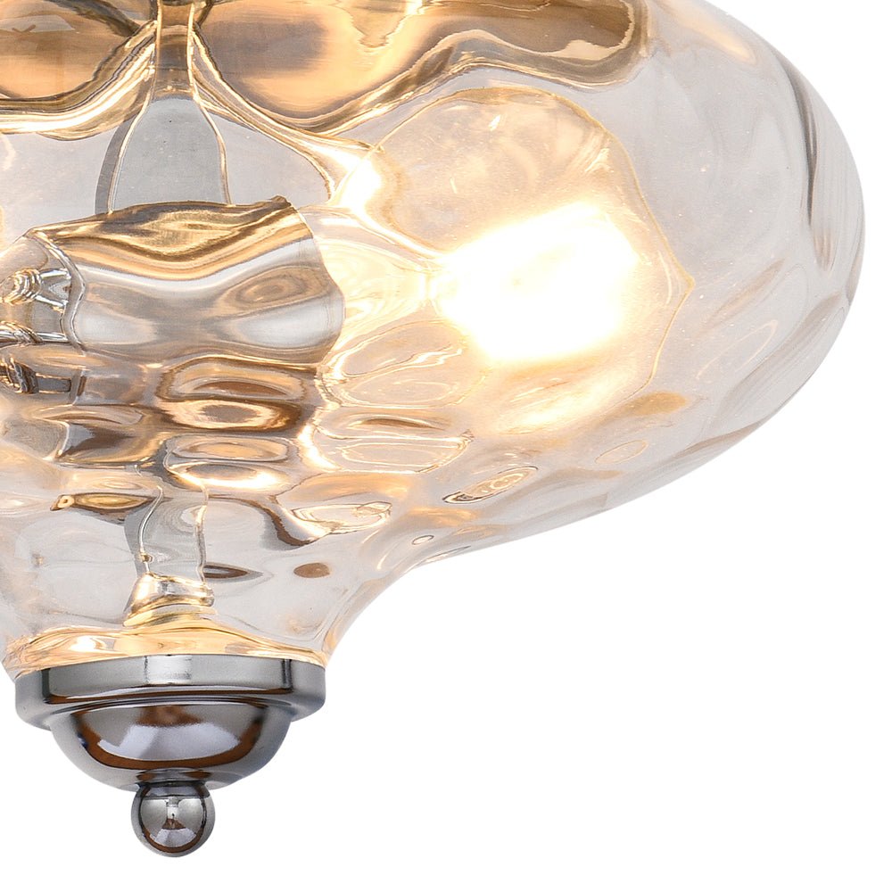 Pendantlightie-Modern Farmhouse 2-Light Water Glass Flush Mount-Flush Mount-Chrome-